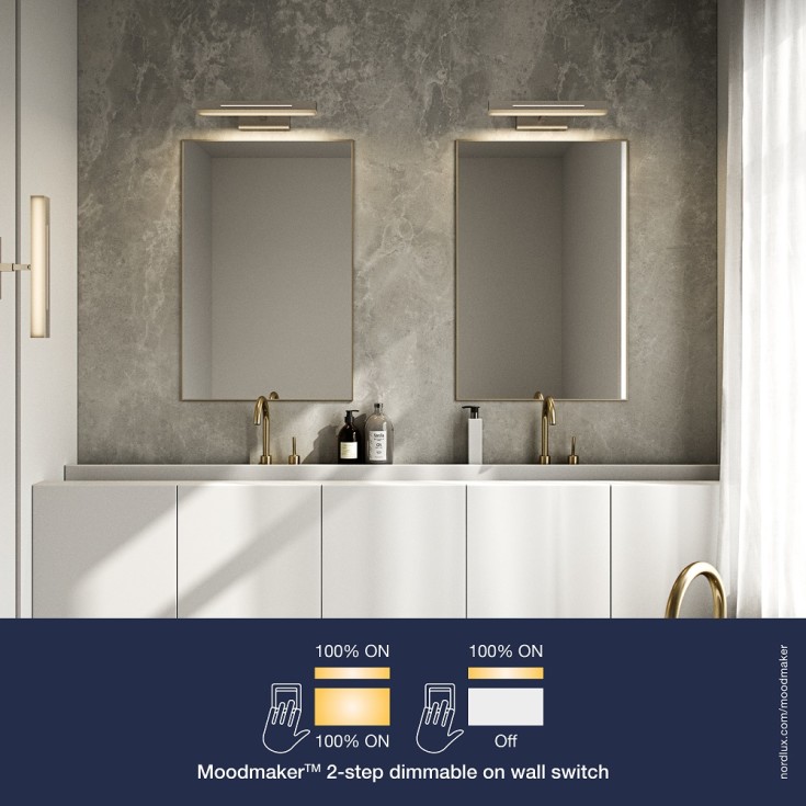 Nordlux Otis spejllampe, krom, 40 cm