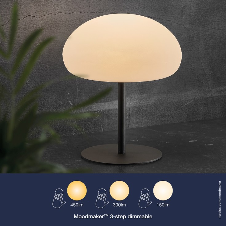 3 stk Nordlux Sponge genopladelig udendørs bordlampe, Ø34 cm