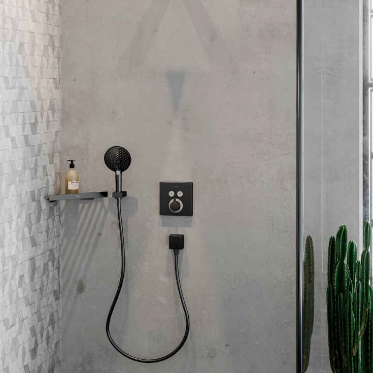 5 stk Hansgrohe AddStoris brusehylde, børstet sort krom