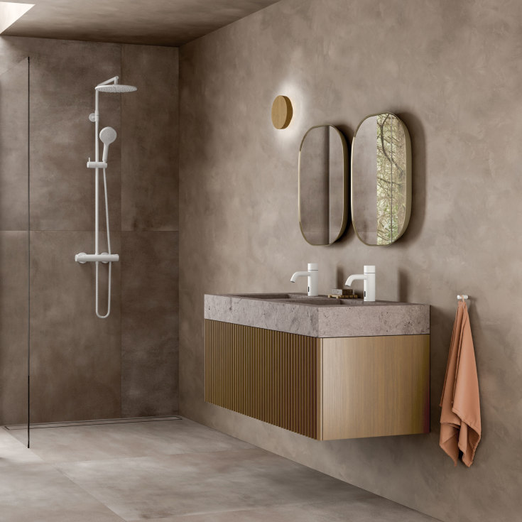 Damixa Silhouet Touchless servantbatteri, matt hvit