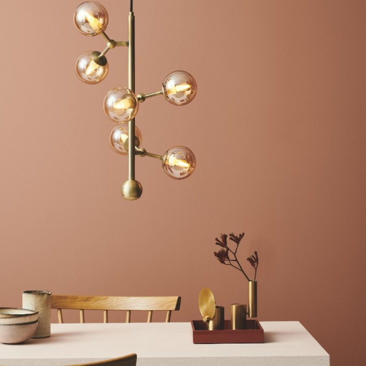 Halo Design Atom vertical lysekrone, ravfarget