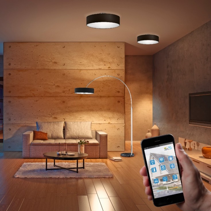 Trio Lighting Hotel loftlampe, sort, Ø50 cm