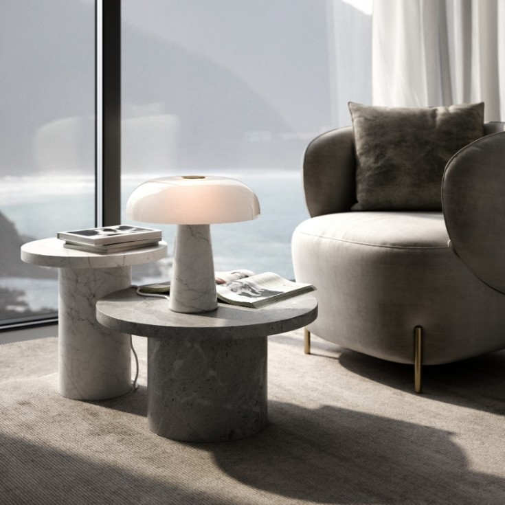 Dftp Glossy bordlampe, hvit