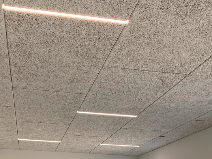 Green:ID CCT LED-skena, Troldtekt, planinfälld, 120 cm, 2700–4000K