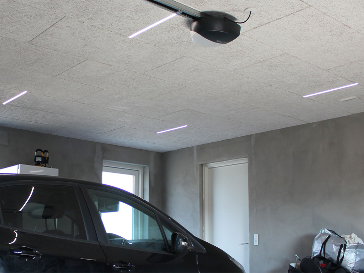 Green:ID LED-skena, Troldtekt, planinfälld, drivdon, 120 cm, 4000K