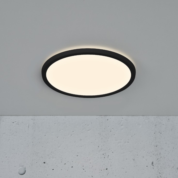 Nordlux Oja taklampe, 3-trinns dim, svart, Ø29 cm