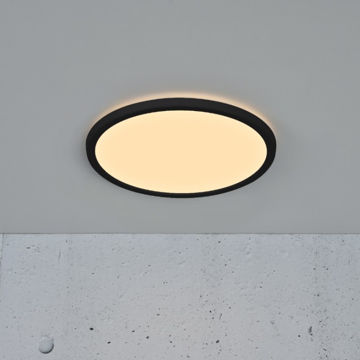 Nordlux Oja taklampe, 3-trinns dim, svart, Ø29 cm