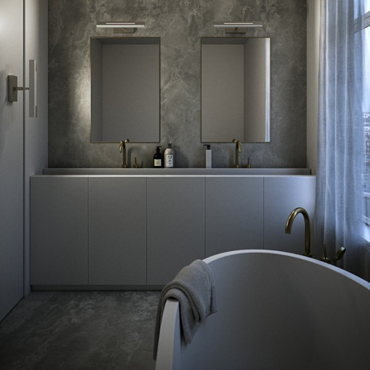 Nordlux Otis spejllampe, krom, 40 cm