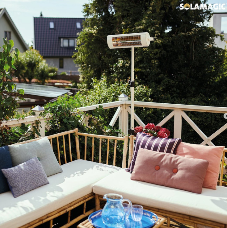 Solamagic Eco+ Pro Arc infrarød terrassevarmer, 2000W, hvid