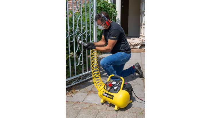 PowerPlus oliefri kompressor med 12 liters tank, 1,5HK