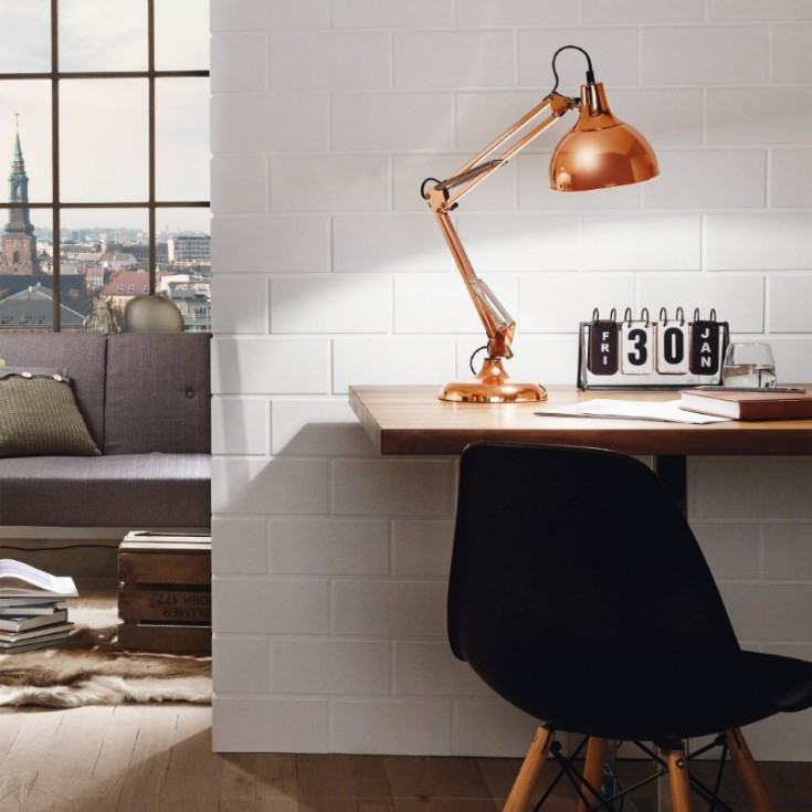 Eglo Borgillio arkitektlampa, koppar