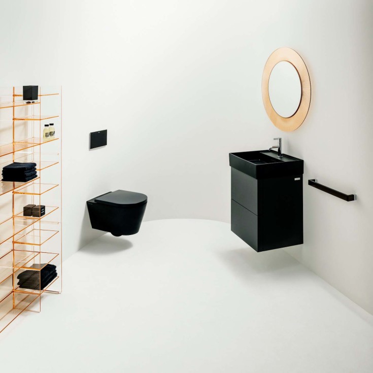 Kartell Laufen vägghängd toalett, utan spolkant, matt svart