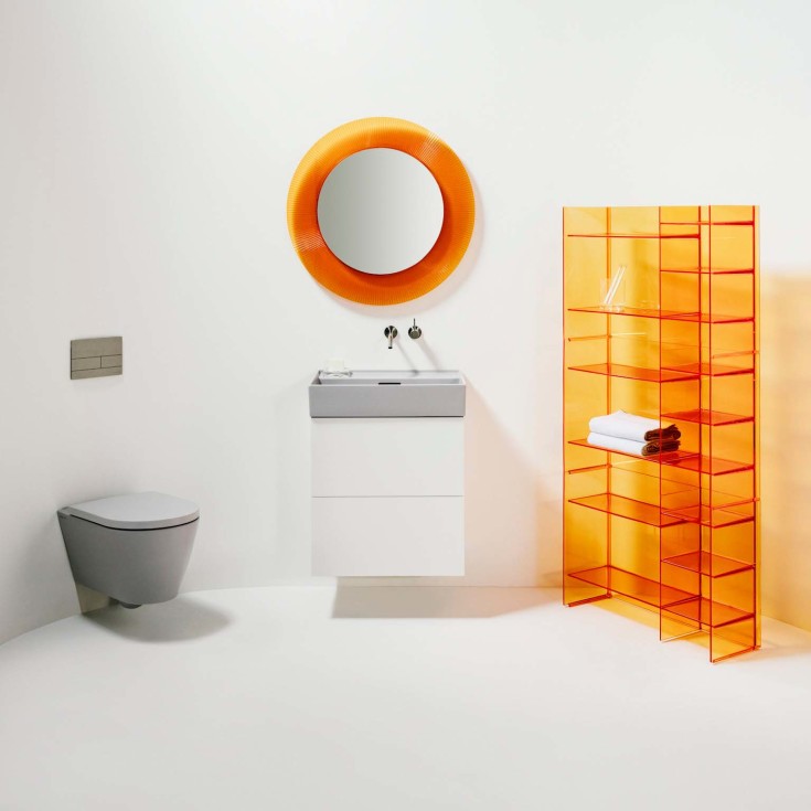 Kartell Laufen væghængt toilet, uden skyllekant, mat grå