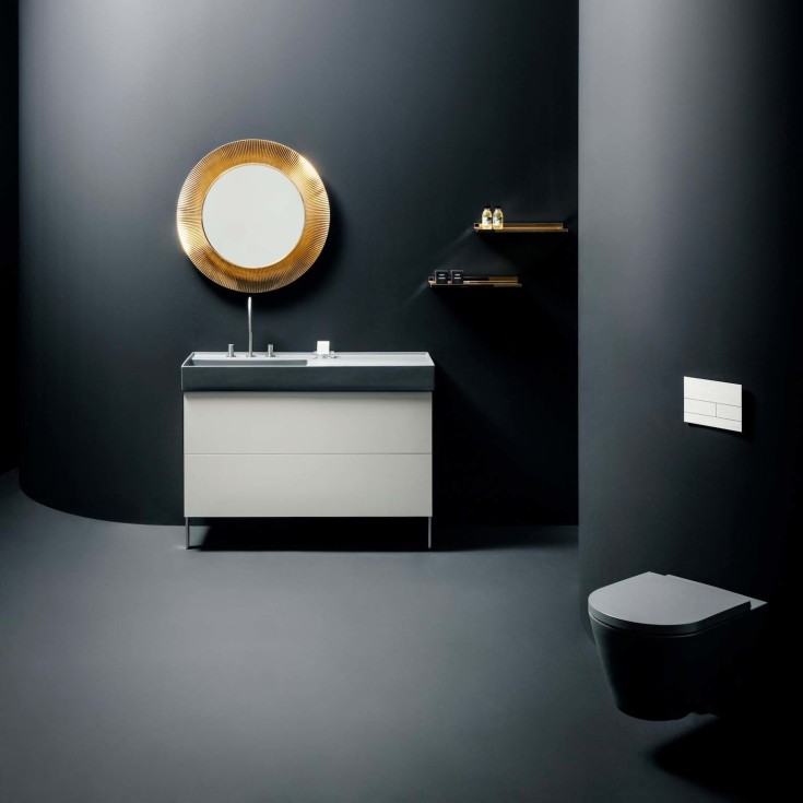 Kartell Laufen væghængt toilet, uden skyllekant, mat grå