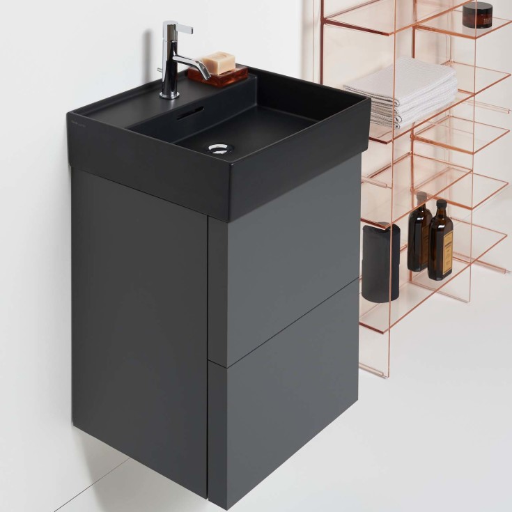 Kartell Laufen tvättställ, 50x46 cm, matt svart