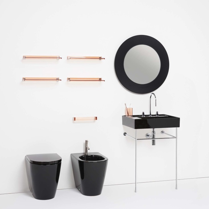 Kartell Laufen tvättställ, 60x46 cm, höger, svart