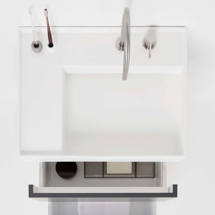 Kartell Laufen servant, 60x46 cm, høyre, matt hvit