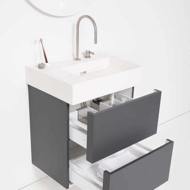 Kartell Laufen tvättställ, 60x46 cm, höger, matt vit