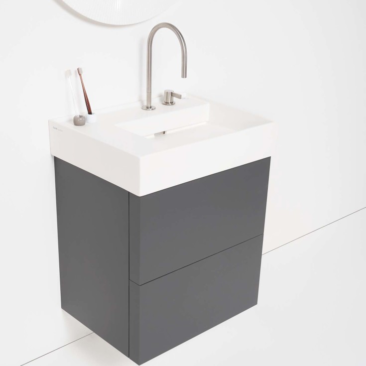 Kartell Laufen håndvask, 90x46 cm, venstre, mat hvid