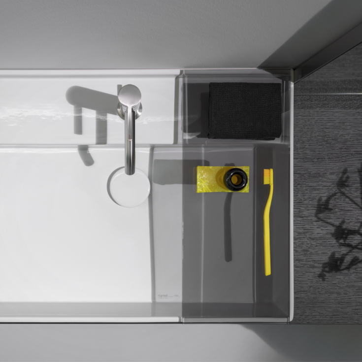 Kartell Laufen hylla till tvättställ, 46 cm, rökgrå