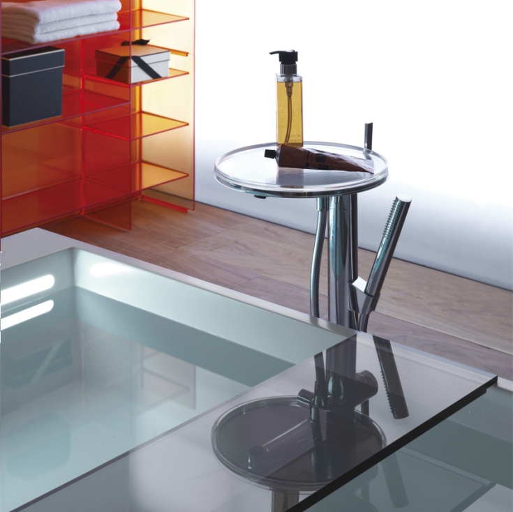 Kartell Laufen hylde til badekar, 75 cm, grå