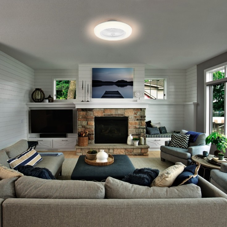 Ledvance Smart+ Wifi Round loftlampe med ventilator, justerbar hvid, hvit