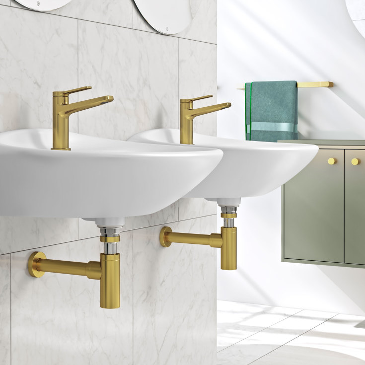 Gustavsberg Epic håndvaskarmatur, børstet messing