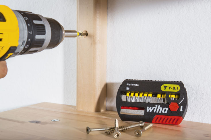 6 stk Wiha Y-bitssæt til slagskruetrækker m. 13 dele