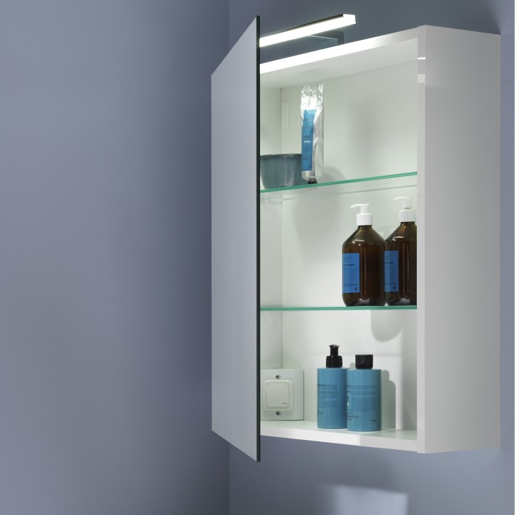 Laufen Base spejlskab med lys, 60x70 cm, højre, højglans hvid