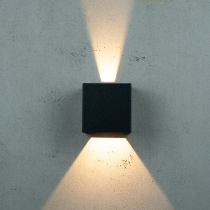 Venus vegglampe, utendørs, 6W, 3000K, 270 lumen, antrasitt