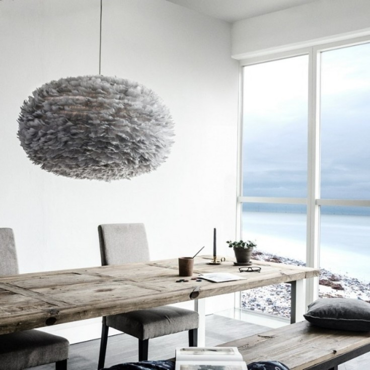 Umage Eos fjerlampeskærm, grå, Ø35 cm