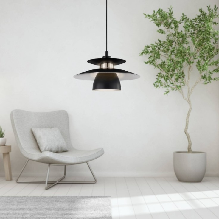 Eglo Brenda pendellampe, svart, Ø43 cm