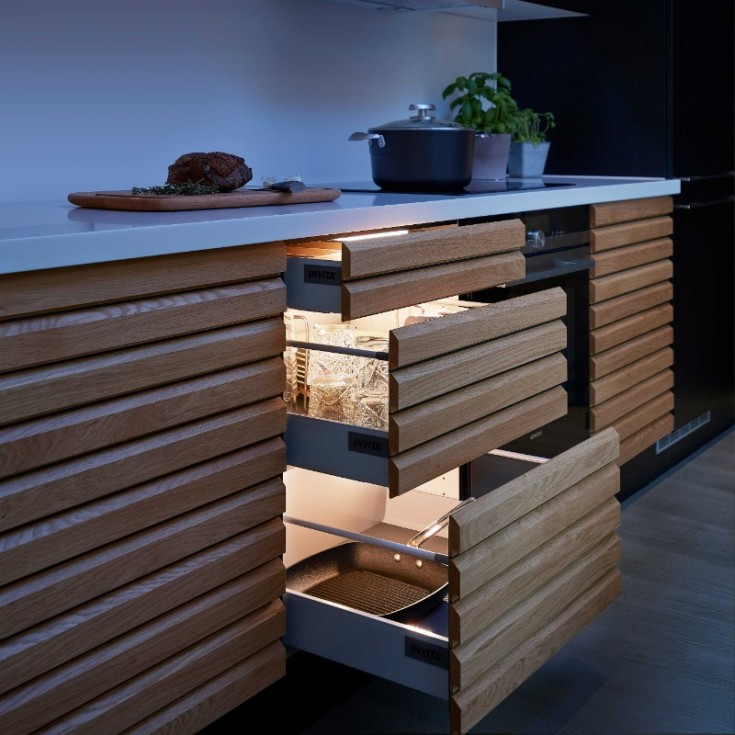 Loevschall skuffelys m/sensor, topp, 3W LED