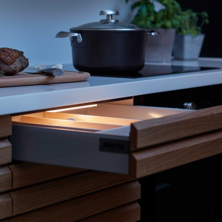 Loevschall skuffelys m/sensor, topp, 3W LED