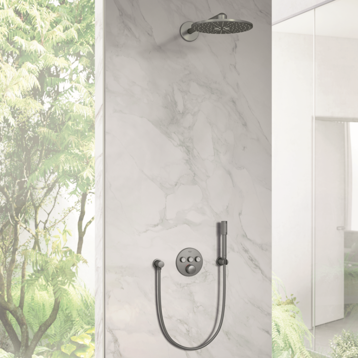 Grohe Grohtherm SmartControl dusjbatteri, børstet sort krom