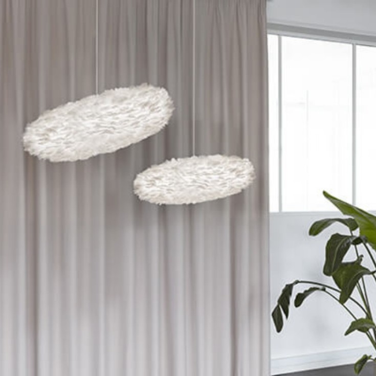 Umage Eos Esther lampeskjerm med fjær, hvit, Ø60 cm