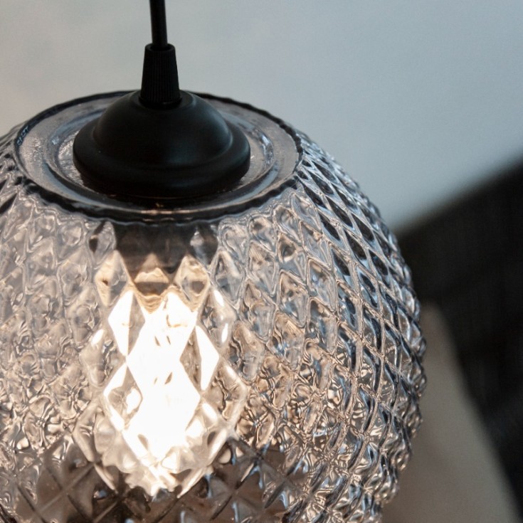 Halo Design Nobb pendellampa, rökfärgad, Ø22 cm