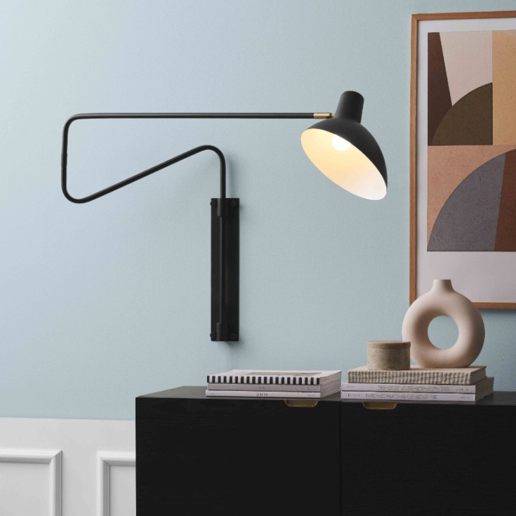 Metropole Deluxe vegg E27 med svingarm