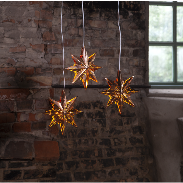 Star Trading Mini adventsstjärna med ljus, 25 cm, koppar