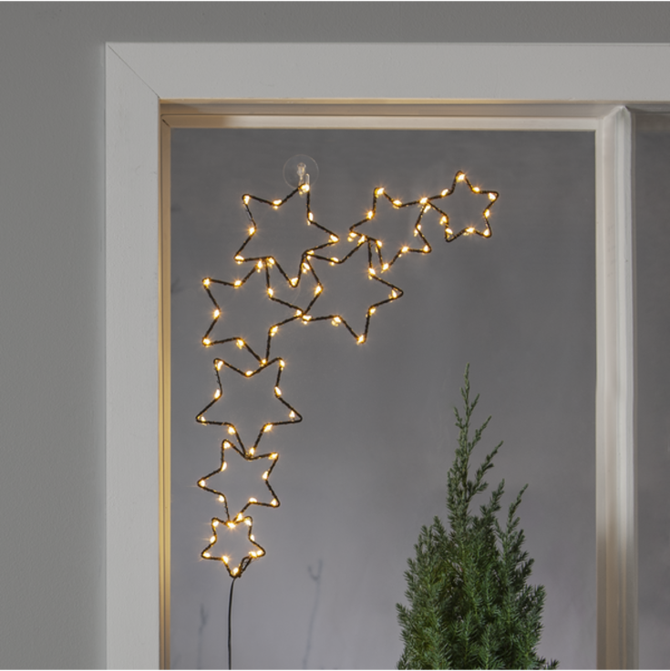 Star Trading Stella julepynt til vinduet med lys