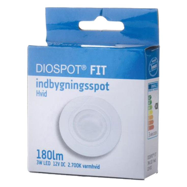 GN Diospot FIT LED indbygningsspot 2700K, hvid