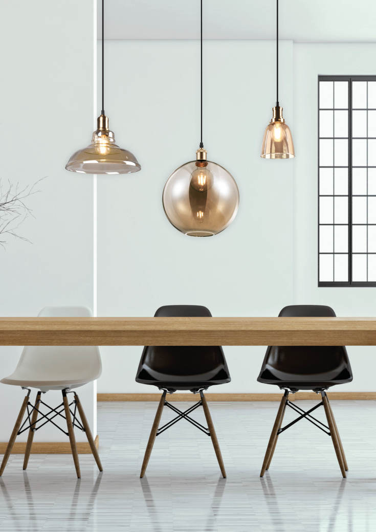 Trio Lighting Dino pendel, messing