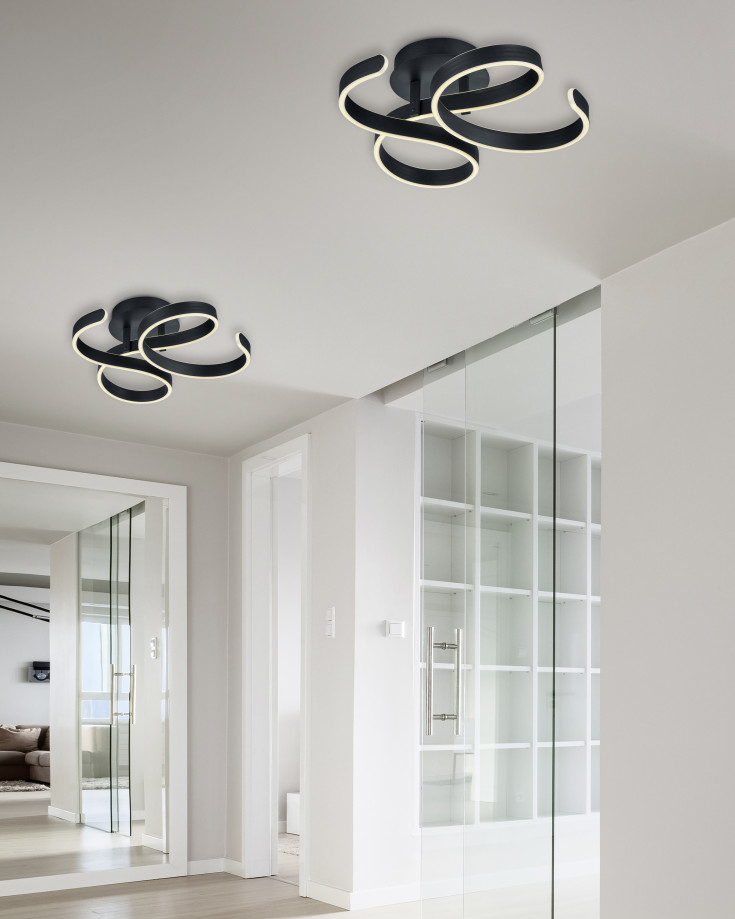Trio Lighting Francis taklampe, antrasitt