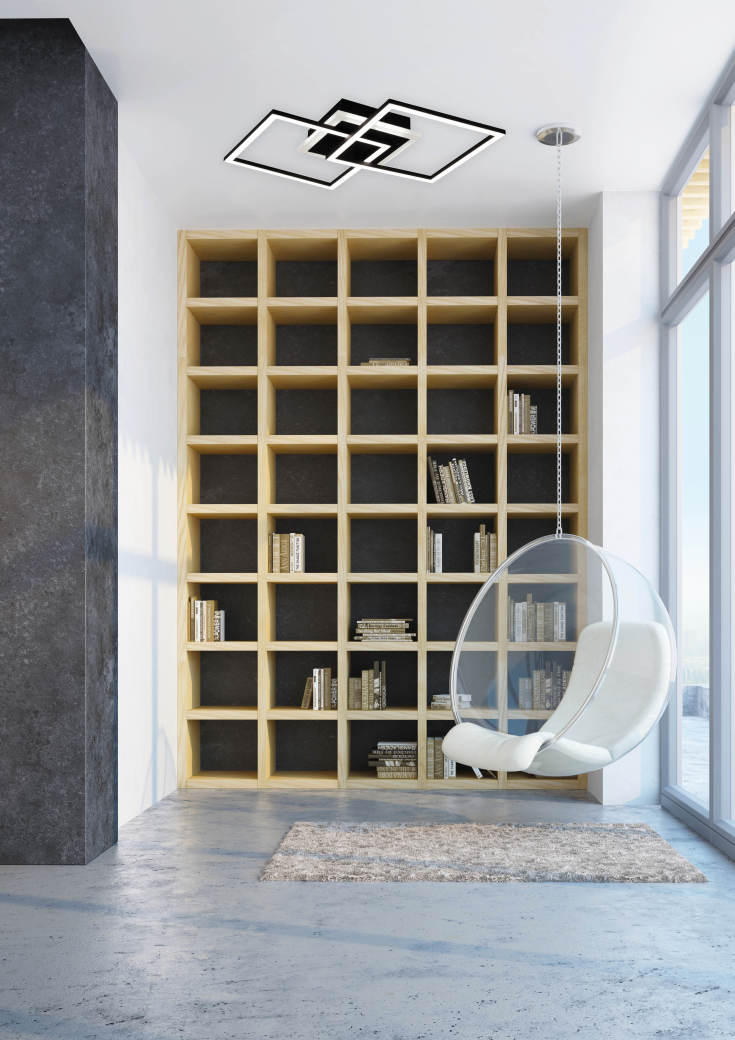 Trio Lighting Venida taklampe, firkantet