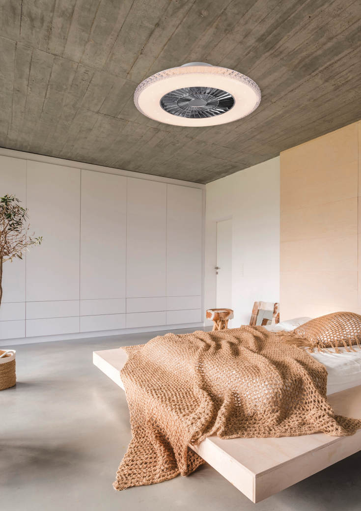 Trio Lighting Harstad loftlampe, ventilator