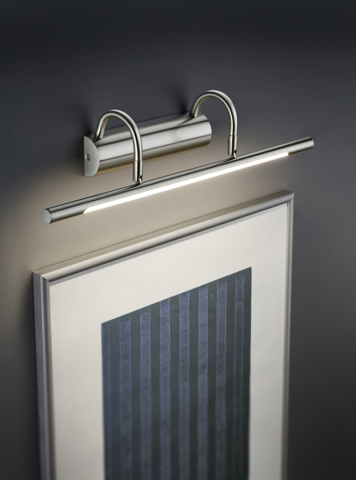 Trio Lighting Quadro gallerilampe, børstet stål