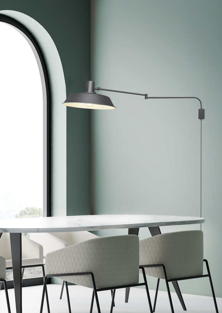 Trio Lighting Bolder væglampe, sort