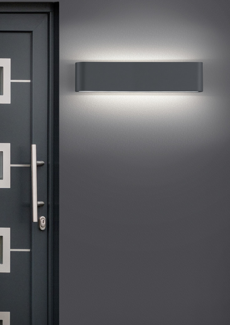 Trio Lighting Thames II udendørs væglampe, antracit, 46 cm