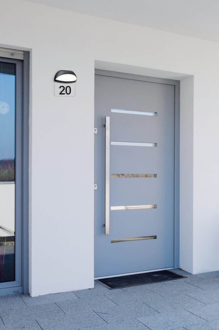 Trio Lighting Muga væglampe med husnummer, antracit