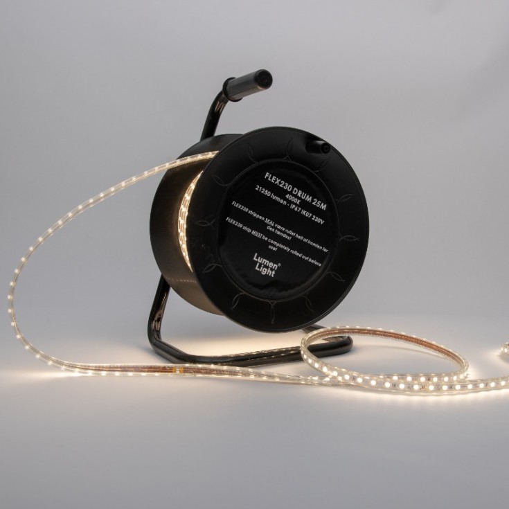 BLAST230 LED Strip 4000K, 25M trumma, IP67, komplett